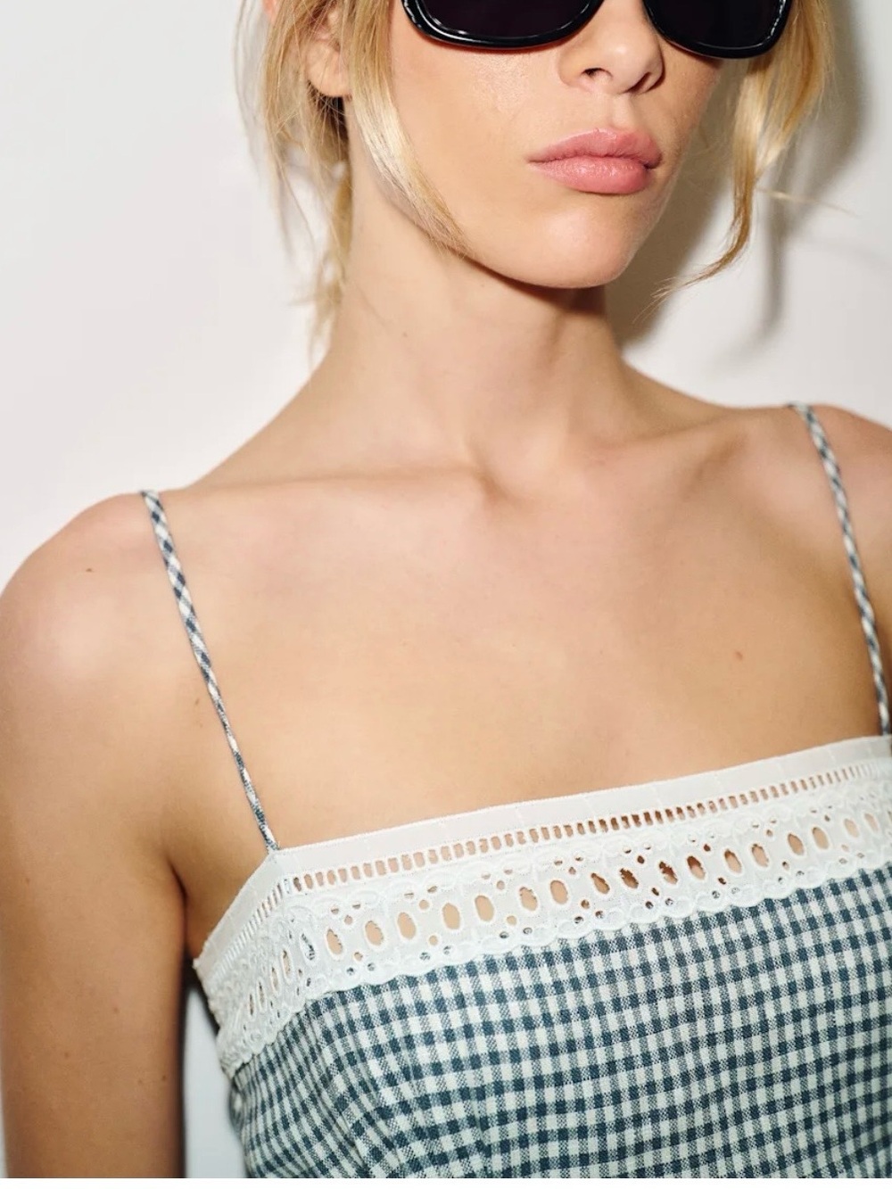 Reformation Pomona Linen Dress Gingham Spaghetti-Strap Dress Sz 8 Brand new - Picture 2 of 4